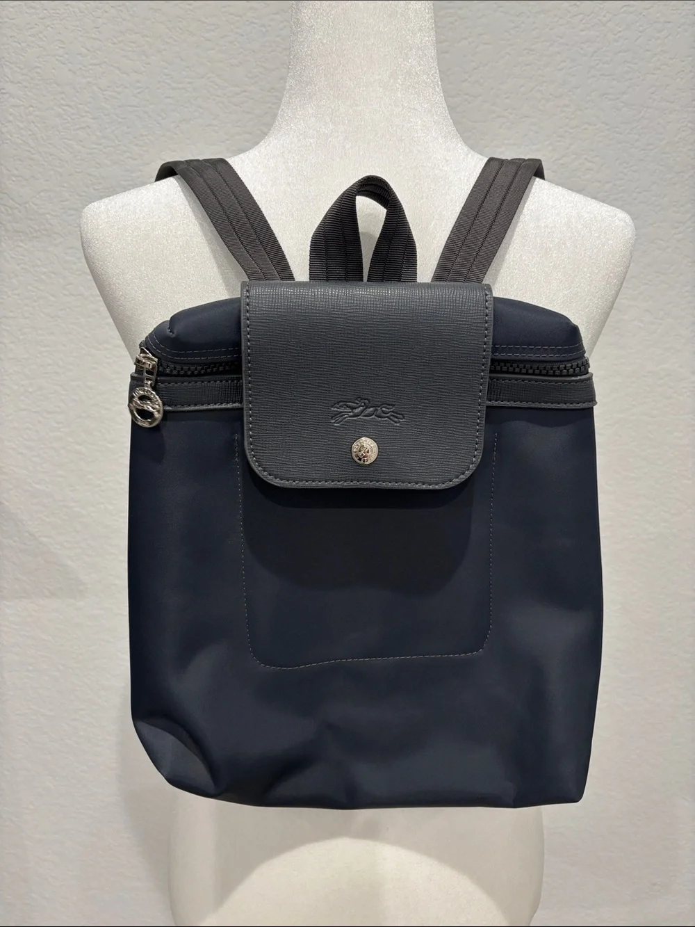 Longchamp Le Pliage One M Backpack in Anthracite Grey